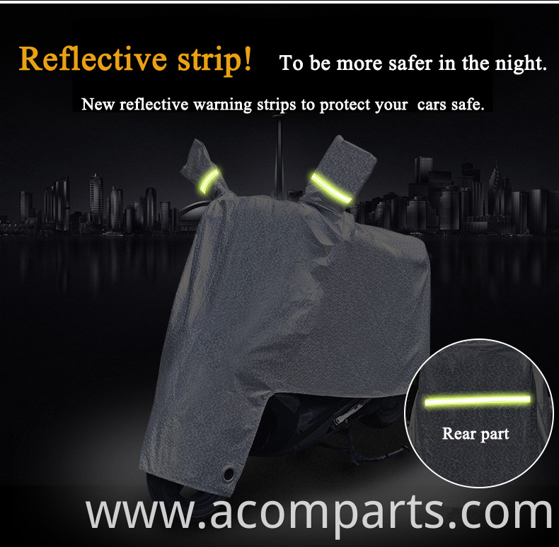 Outdoor parking storage anti-uv reflective stripes custom printed motorcycle covers waterproof